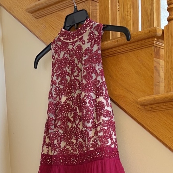 Women’s Formal Dress Plus Size 16W, 18W, 20W CITY STUDIO Sheer Red Fit & Flare - Picture 13 of 16